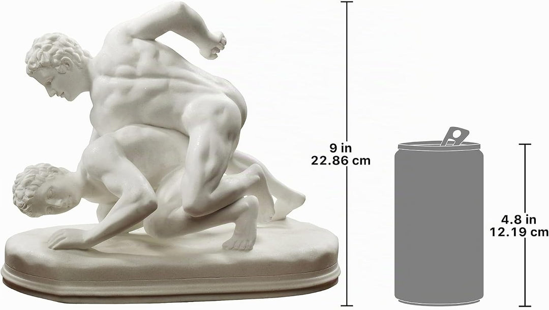 Design Toscano Hellenistische griechische Ringer, Kunstharzgebundene Marmorfigur