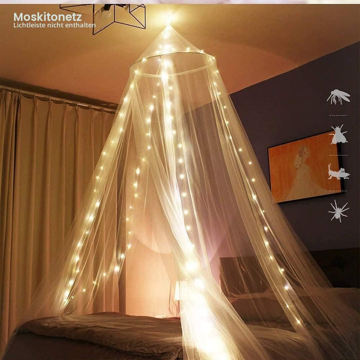 Moskitonetz für Bettten, grosses weisses Betthimmel für Mädchen, hängendes Bettnetz, ideal für Schla