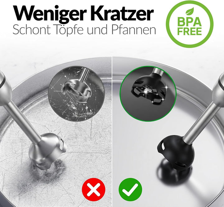 LEHMANN Stabmixer Set mit Ständer - 2000 Watt - Multifunktions Pürierstab 6-in-1-12 Geschwindigkeits