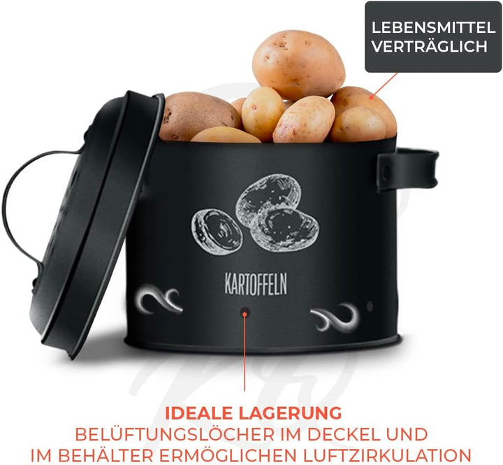 Kartoffelaufbewahrungsbox | 3er-Set Vorratsbehälter für Knoblauch, Zwiebeln & Kartoffeln | Inkl. Spa