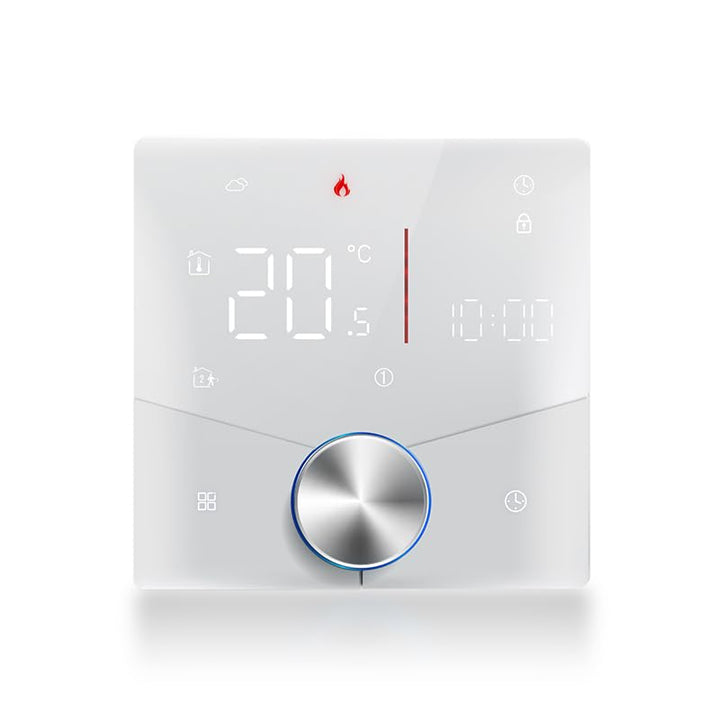 Smart Knob Thermostat for Underfloor Electric Heating/Gas Boilers, Remote Voice Control Programmable