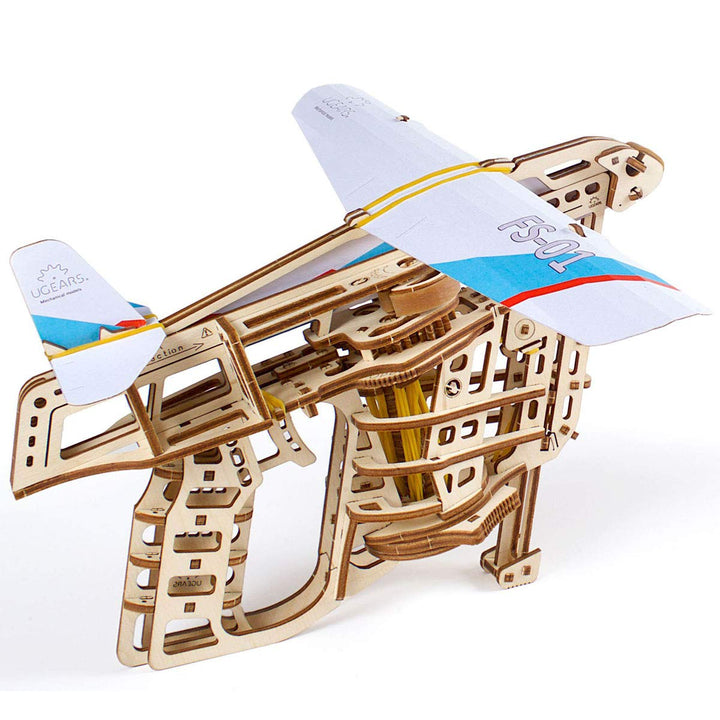UGEARS Flugzeug-Starterrampe 3D Modellbausatz - Modellbaukästen für Erwachsene Jugendliche - Laserge