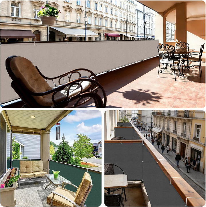 Sunnylaxx Balkon Sichtschutz Balkonabdeckung 90x800 cm Windschutz Blickdichte Balkonumspannung,Balko