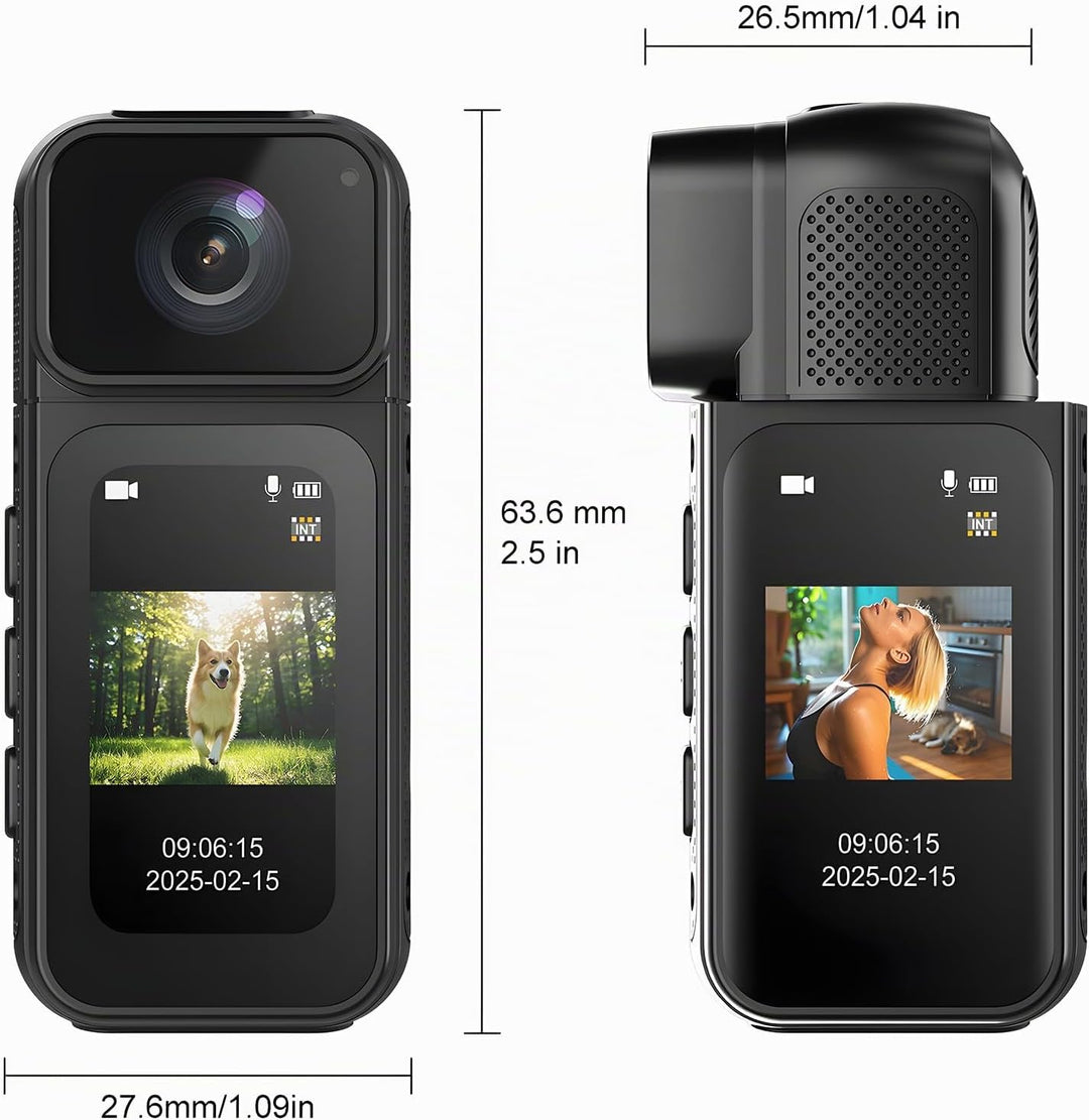 Action Cam 180° Drehung des Objektivs WiFi Kamera, 2.7K Action Kamera mit 170°Weitwinkel,Fahrrad Vid