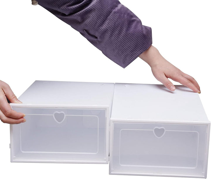 Schuhboxen, 20er Pack Schuhkartons, faltbar und stapelbar mit Sichtfenster Aufbewahrungsbox Stapelba