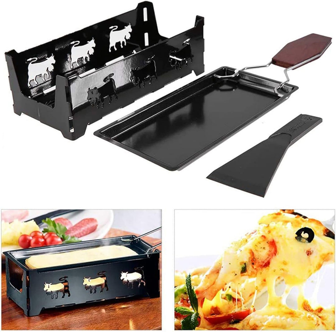 RoseFlower Mini-Raclette-Grill Einzelset für 1-2 Personen, Antihaft-Käse Raclette Rotaster Ofen Mit