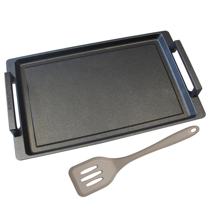Eurolux Teppanyaki Grillplatte - mit Seitengriffe - alle Herdarten inkl. Induktion - 41 x 24 cm - Gl