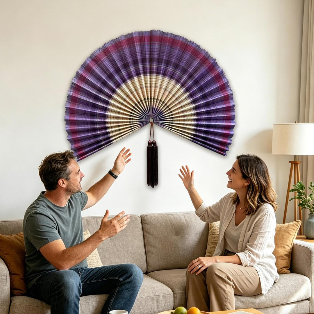 Generisch Wall Fan Decor - 100cm Foldable Hanging Ornament, Decorative Tassel Wall Fan, Elegant Room