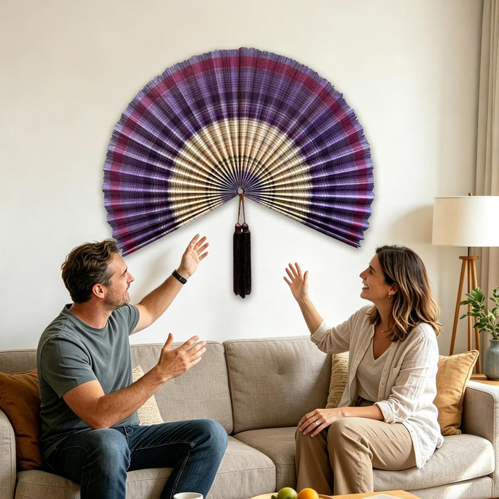 Generisch Wall Fan Decor - 100cm Foldable Hanging Ornament, Decorative Tassel Wall Fan, Elegant Room