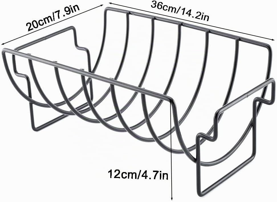 BBQ Rib Rack, Grill Rib Stand, Bratenkorb zum Grillen, Rippenhalter Grill, Metall Grill Halter Rib R