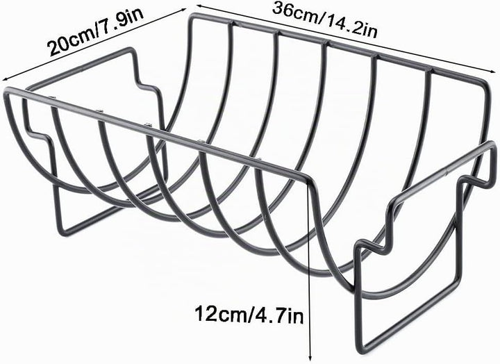 BBQ Rib Rack, Grill Rib Stand, Bratenkorb zum Grillen, Rippenhalter Grill, Metall Grill Halter Rib R