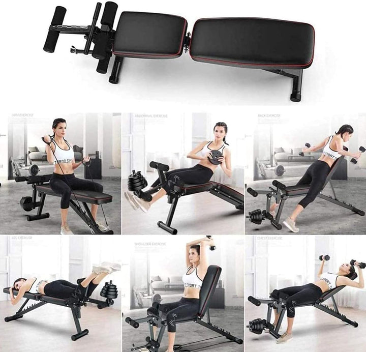 ilbcavne Hantelbank Klappbar Mit Curlbank & Beinstrecker Weight Bench for Home Workout Trainingsbank