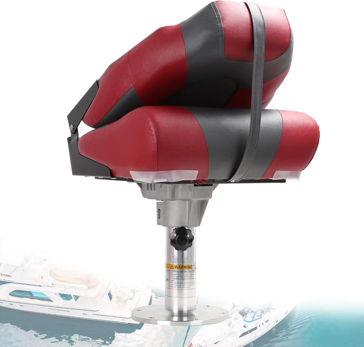 SUNDGORA Deluxe Marine Klappbarer Bootssitz mit hoher Rückenlehne, Edelstahlschrauben im Lieferumfan