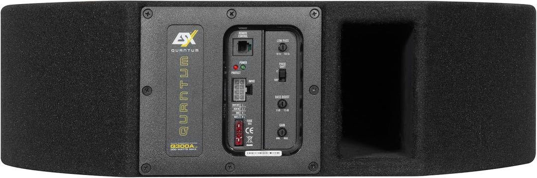 ESX Q300Av2 - Quantum Reserverad-Mulden Aktiv-Subwoofer System 300 W Class-D mit Basspegel-Fernbedie
