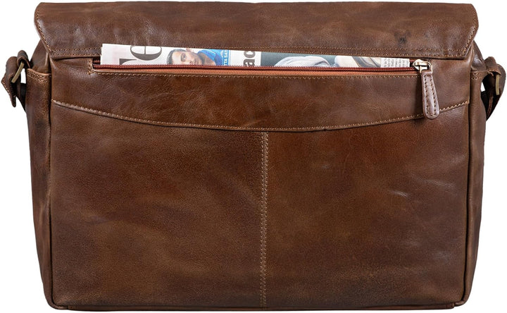STILORD 'Marvin' Ledertasche Umhängetasche Modernes Vintage Design 15.6 Zoll Laptoptasche grosse Uni