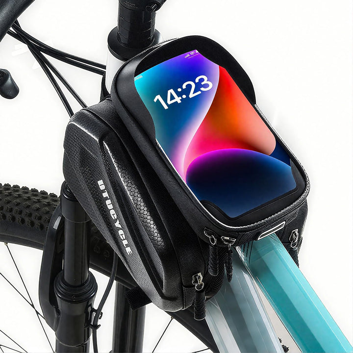 Fahrradtasche Rahmen, 2L Wasserdicht Handytasche Fahrrad, Rahmentasche Fahrrad mit 0.25mm Touchscree