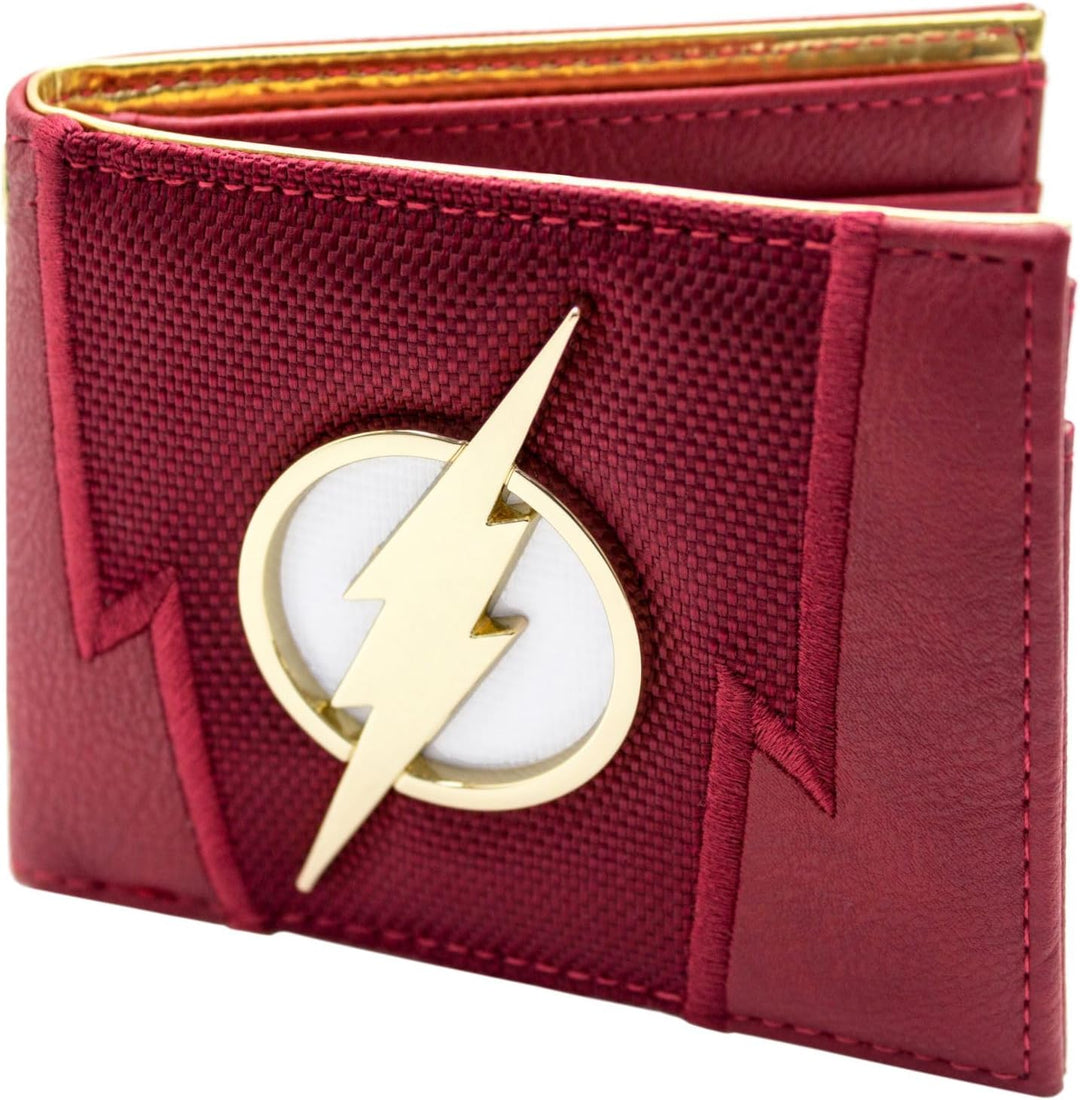 The Flash Goldener Blitz Emblem Superheld Anzug Geldbörse/Geldbeutel Klapp ID- & Kartenhalter, Rot