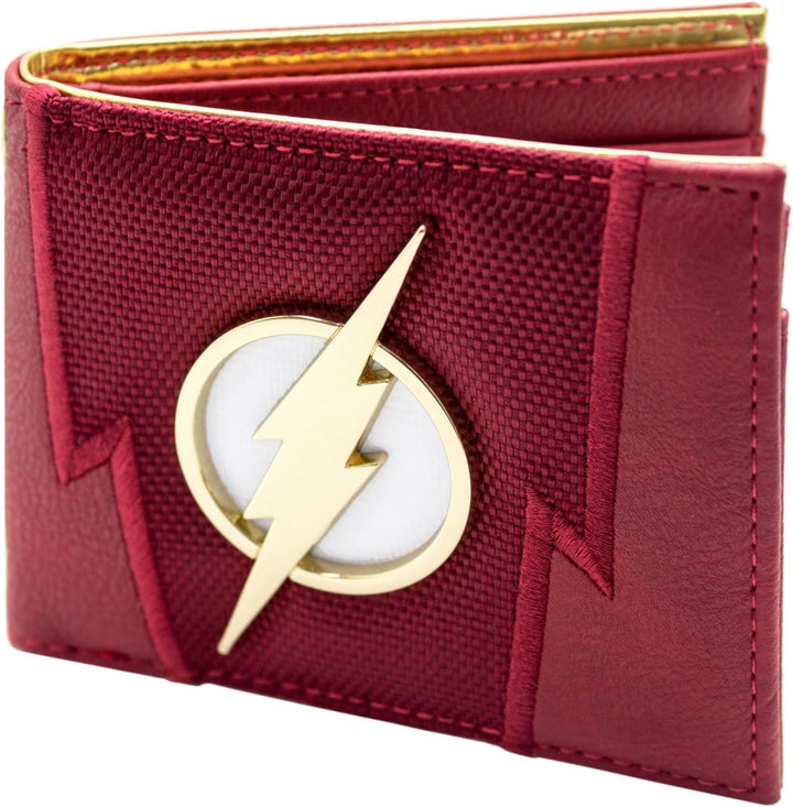 The Flash Goldener Blitz Emblem Superheld Anzug Geldbörse/Geldbeutel Klapp ID- & Kartenhalter, Rot