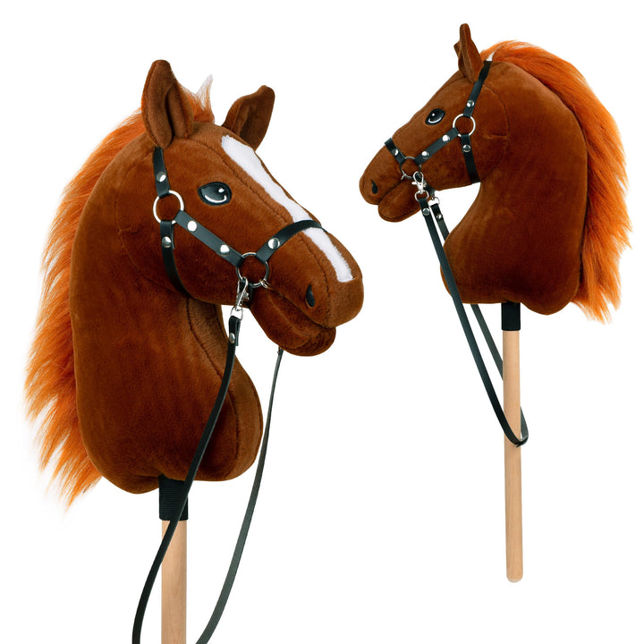 Pink Papaya Hobby Horse Merle, mit Halfter und Trense, Steckenpferd fürs Hobby Horsing, Pferd zum Re