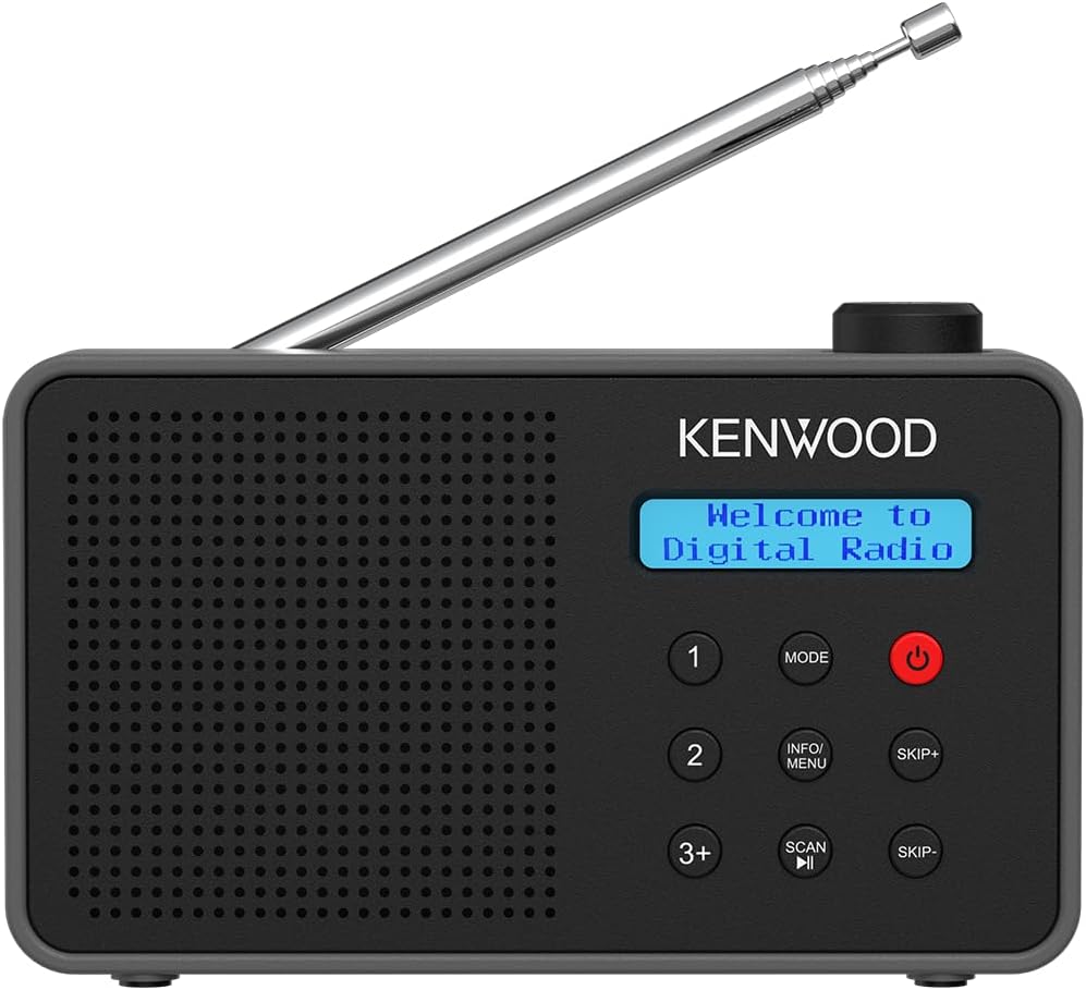 Kenwood CR-M25DAB-B - Tragbares DAB+ Radio mit Bluetooth, Automatic Safety Alert (ASA), Li-Ion Akku