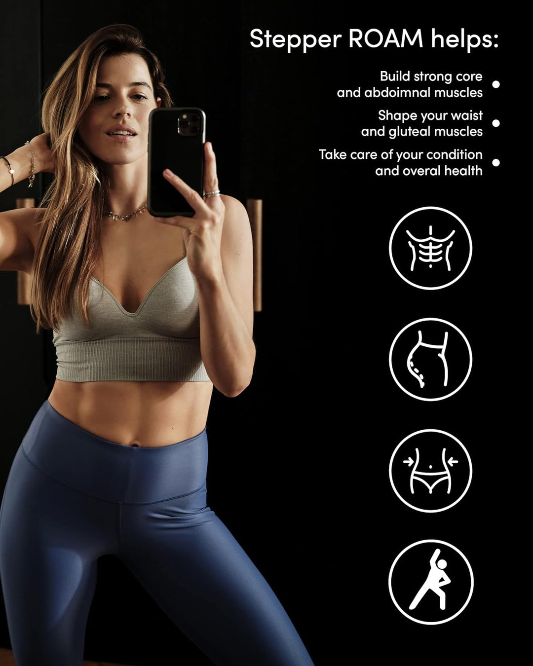 Zipro Roam Stepper Mini-Fitnessgerät inkl. LCD-Trainingscomputer mit vielen Funktionen Fitnesstraini