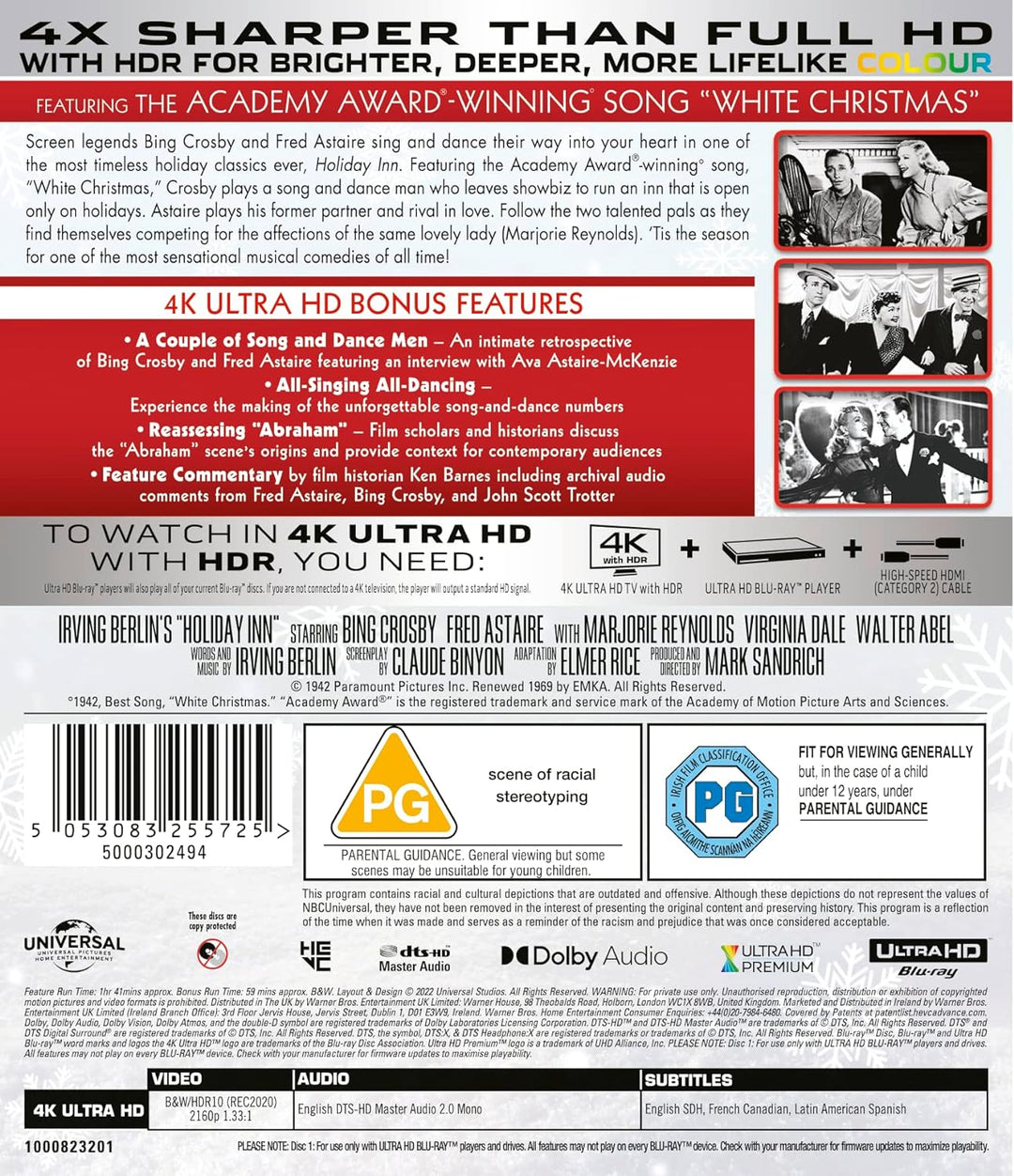 Holiday Inn [4K Ultra HD] [1942] [Blu-ray] [2022] [Region Free]