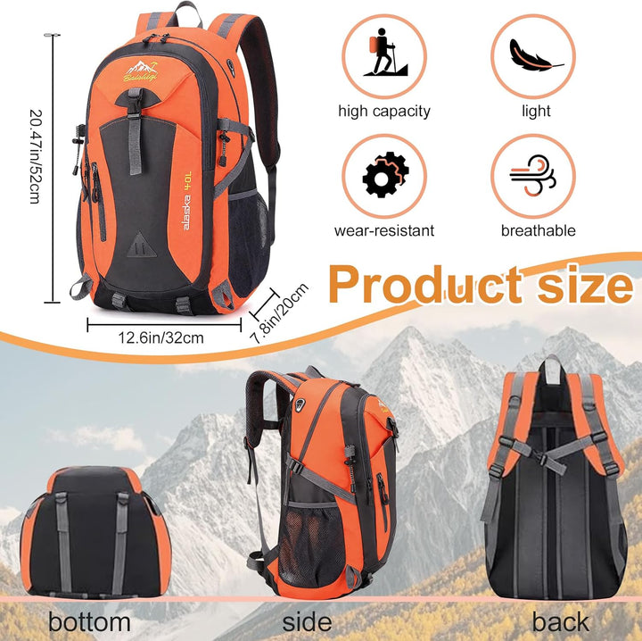 Wanderrucksack Rucksack Herren Unisex Tagesrucksack Outdoor, 40L Grosse Kapazität Travel Rucksack Wa