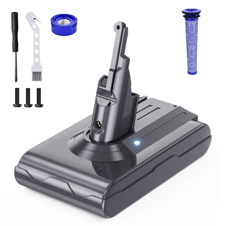 V8 Ersatzakku für Dyson 8000 mAh 21,6 V Akku für Dyson SV10 mit LCD-Display, kompatibel mit den Mode