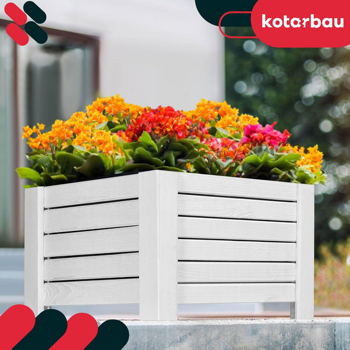 KOTARBAU® Blumenkasten - 38 x 38 x 30 cm - Pflanzkasten mit Vlies - Pflanzkübel gross aussen - Balko