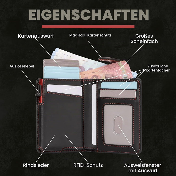 Will Fire® MagFlap® MultiTag | Airtag Android Wallet für Samsung Galaxy Smart Tag + Tile Chipolo ATU