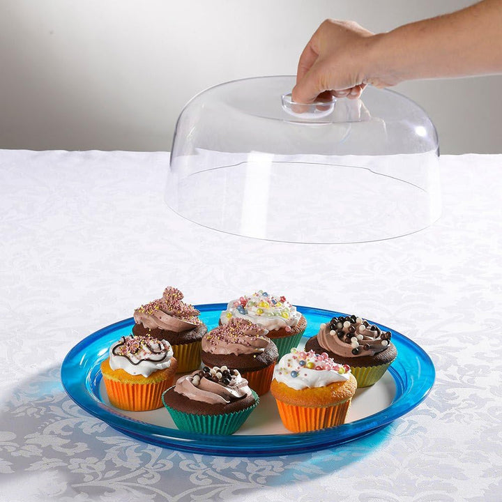 Omada Design Globo Kuchenform, Frischhalteglocke und 25 cm Tablett aus unzerbrechlichem Kunststoff,