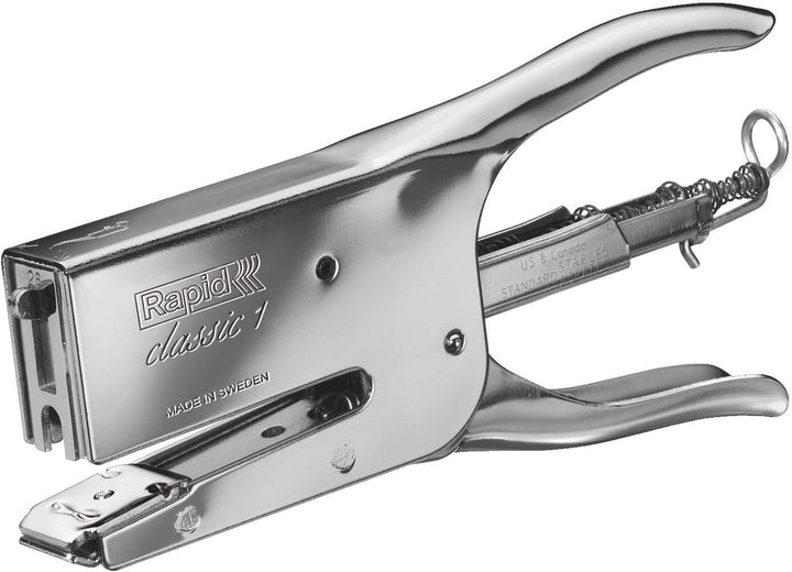Rapid 10510601 Heftzange K1 (Metall, Heftleistung 50 Blatt, Heftklammerntyp 24) chrom &amp; Heftklammern