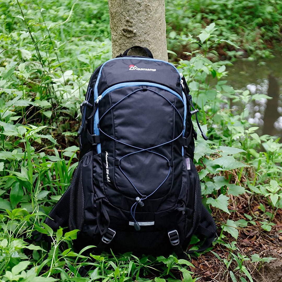 MOUNTAINTOP 40L Wanderrucksack Herren Damen Trekkingrucksack Outdoor Rucksäcke mit Regenhülle für Ca