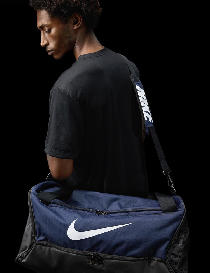 Nike Brasilia 9.5 Trainingstasche (Medium, 60 l), DH7710 Midnight Navy/Black/White 60L, Midnight Nav