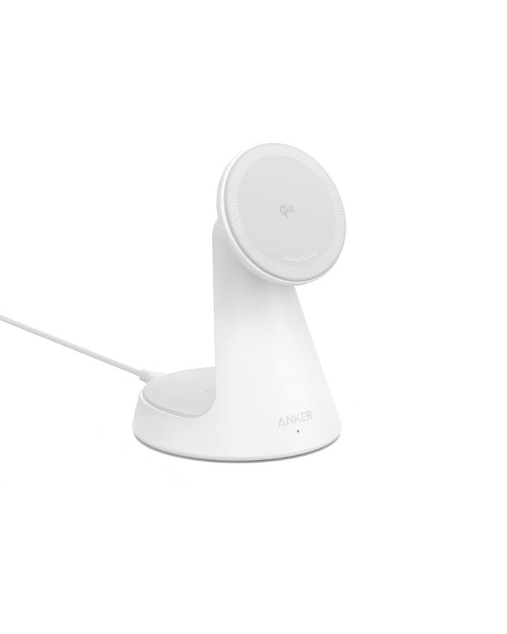 Anker MagGo MagSafe kompatibles 2-in-1 Ladegerät, Qi2 Zertifiziert 15W Schnellladegerät Ständer, Ein