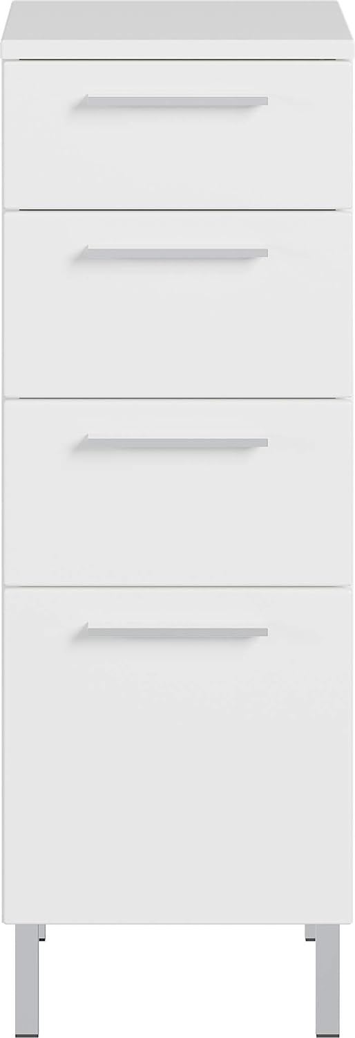 Germania Unterschrank 8297-84 GW-Arvada, in weiss, mit Vier Schubkästen, 30x86x35 cm (BxHxT) Untersc
