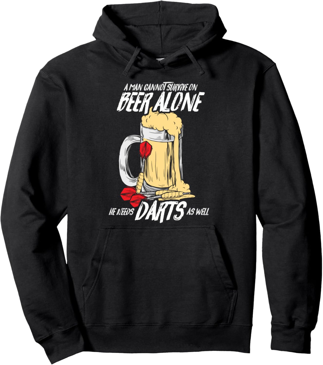 Dart Shirt Herren Dart Kostüm Pfeile Dartscheibe Bier 180 Pullover Hoodie