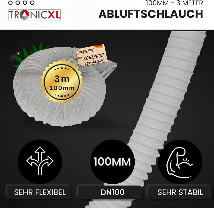 Grow Abluft Set 100mm leise mit Aktivkohlefilter Aufhängung Belüftungsset für Growbox Lüfter Abluftl