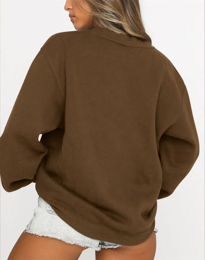Tomwell Damen übergrosse Sweatshirt Los Angeles Vintage Oversized Langarmshirt Rundhals Pullover Tee
