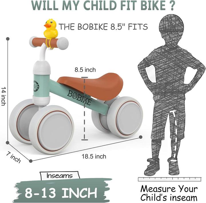 MHCYLION Kinder Laufrad ab 1 Jahr Balance Lauflernrad Spielzeug mit 4 Räder für 10-24 Monate Baby, E