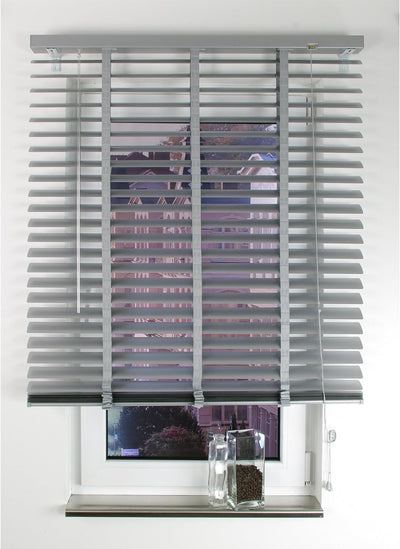 WR-Design Aluminium Jalousie mit 50 mm Lamelle - Hellgrau - Breite 60 bis 120 cm - Höhe 175 cm - der