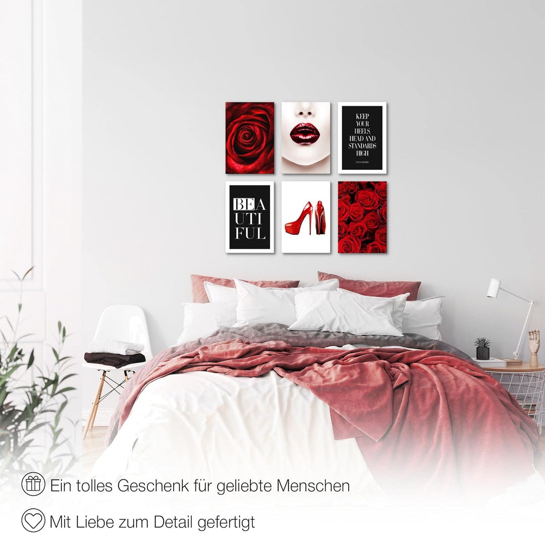 Novart Wandbilder Set - KOMPLETT AUFHÄNGFERTIG - Made in Germany - Moderne Bilder Fashion Wohnzimmer