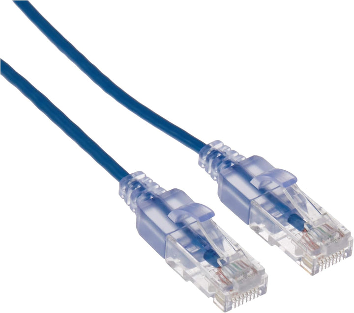 Monoprice Cat6A Ethernet-Netzwerk-Patchkabel, 15 m, Blau, 10 Stück, 10 G – SlimRun Serie 10 Stück 50