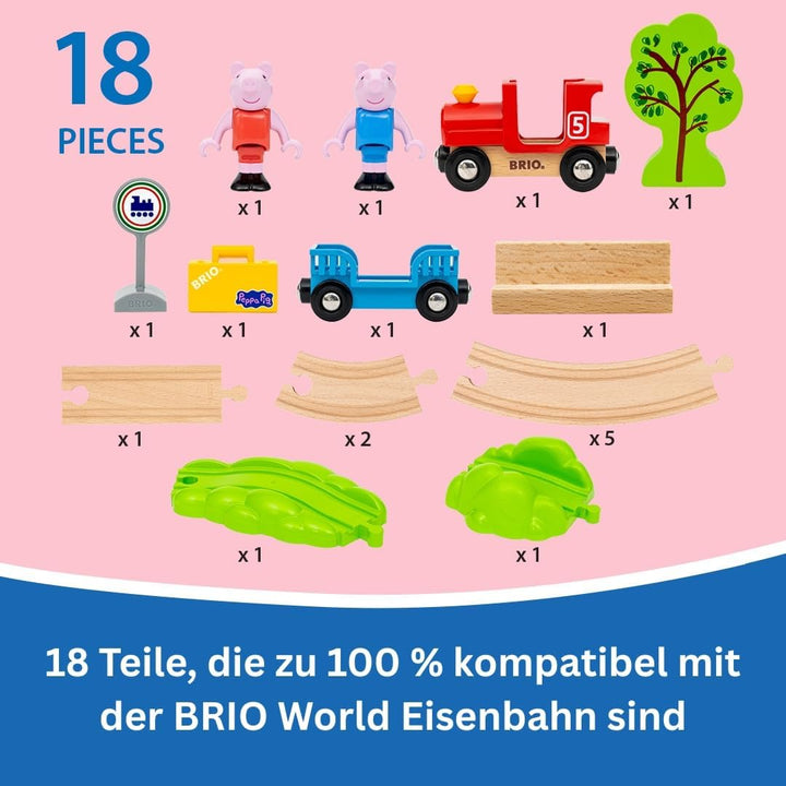 BRIO - Peppa Wutz Eisenbahn-Set - Spielzeug Eisenbahn für Kinder mit Spielfiguren und weiterem Zubeh