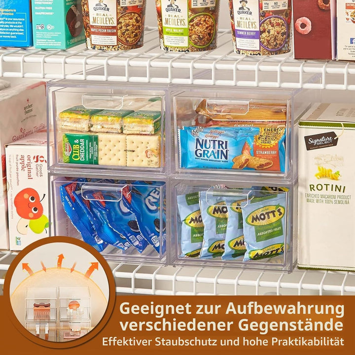 2er Schubladen Organizer – Schreibtisch Organizer – Stapelbare transparente Acryl-Schubladenbox mit