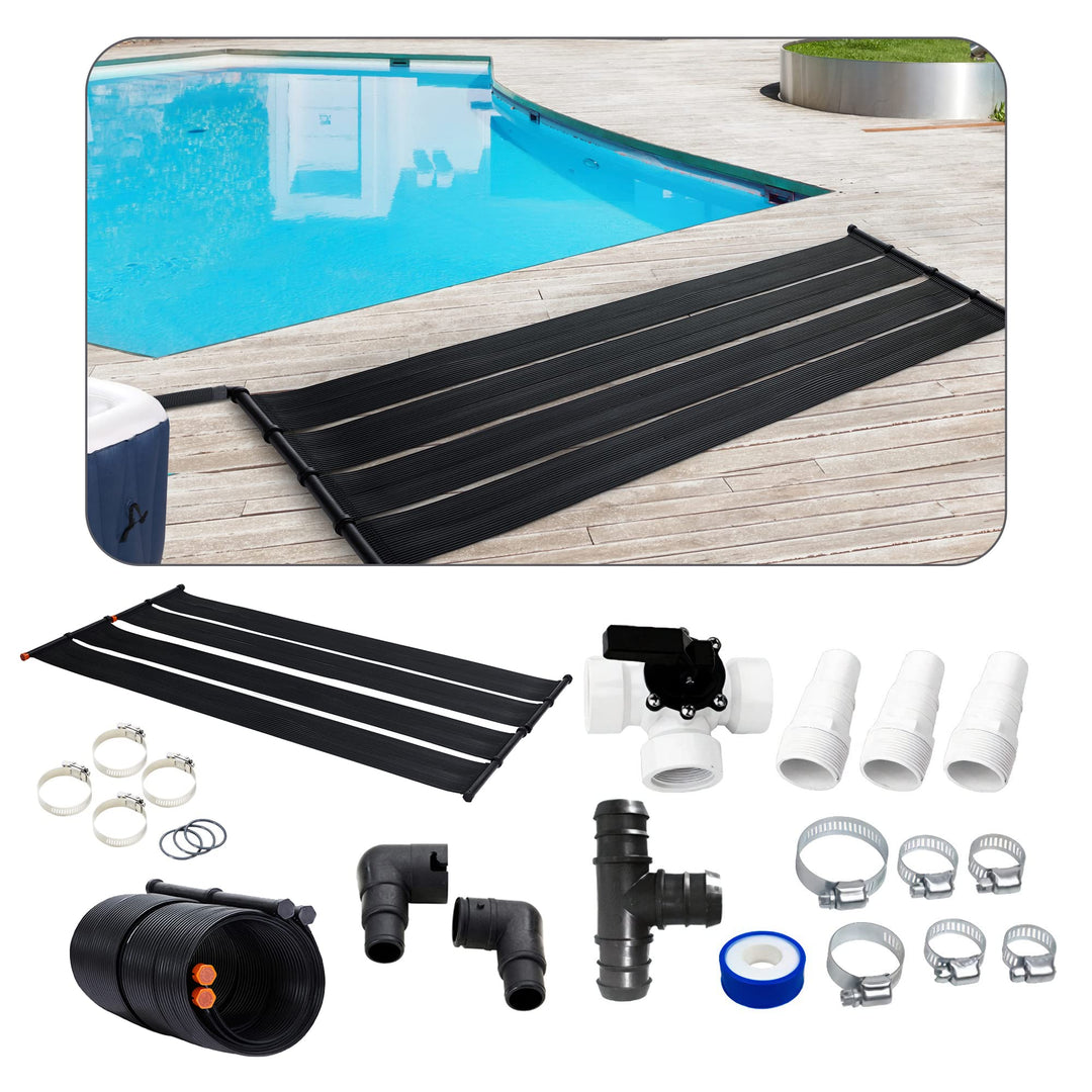 Arebos 2X Solarheizung Solarkollektor Poolheizung | 2er Set | 300x66 cm | UV-beständiger Kunststoff