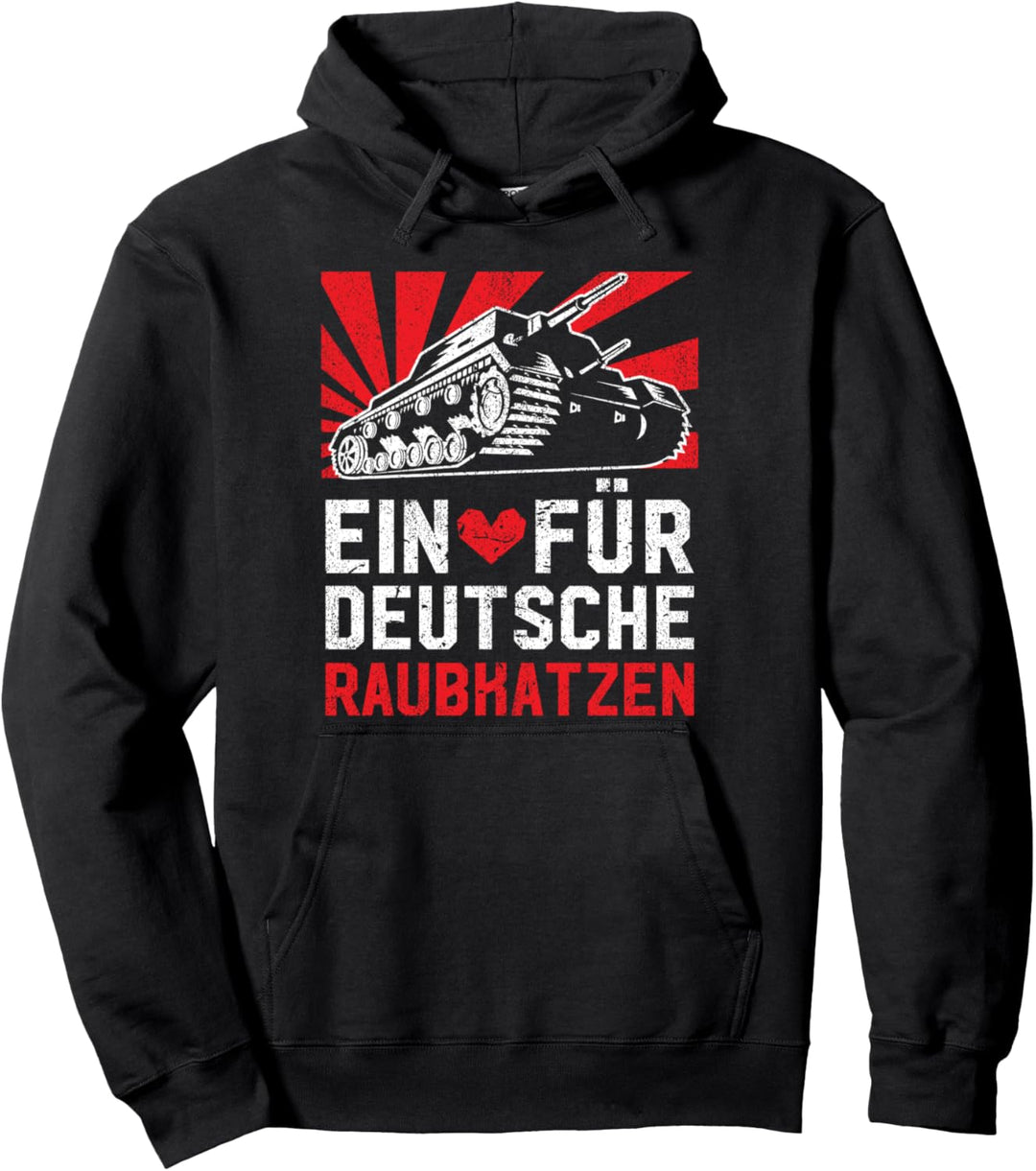 Herz für Deutsche Raubkatzen Panzerfahrer Bundeswehr Panzer Pullover Hoodie