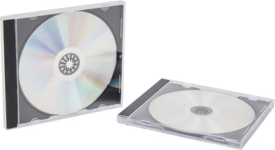 Transparente CD- / DVD-Hüllen (10,4 mm) mit schwarzer Hinterseite (25-er-Packung)