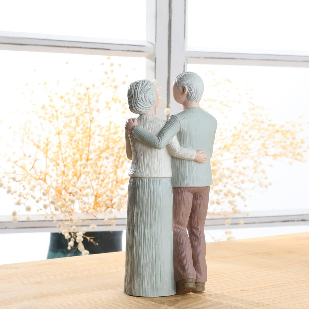 Carracci Liebevolles älteres Paar Figuren, Hochzeitstag Statuen für Heimdekoration, geformte handgem
