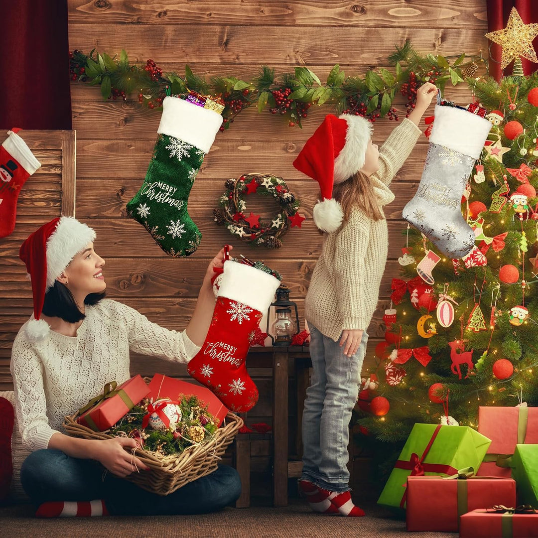 3 Stück Personalisiert Nikolausstrumpf, Gestrickt Weihnachtsstrumpf, Befüllen nikolausstiefel, Kinde